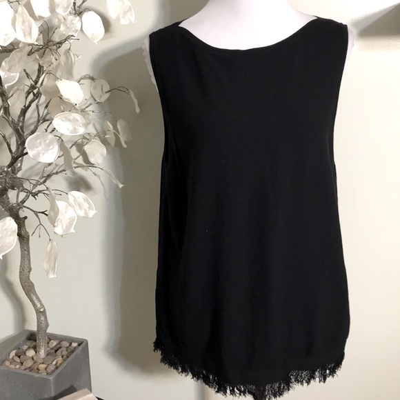 Ann Taylor Tops - ANN TAYLOR SLEEVELESS FRINGE DETAIL TOP